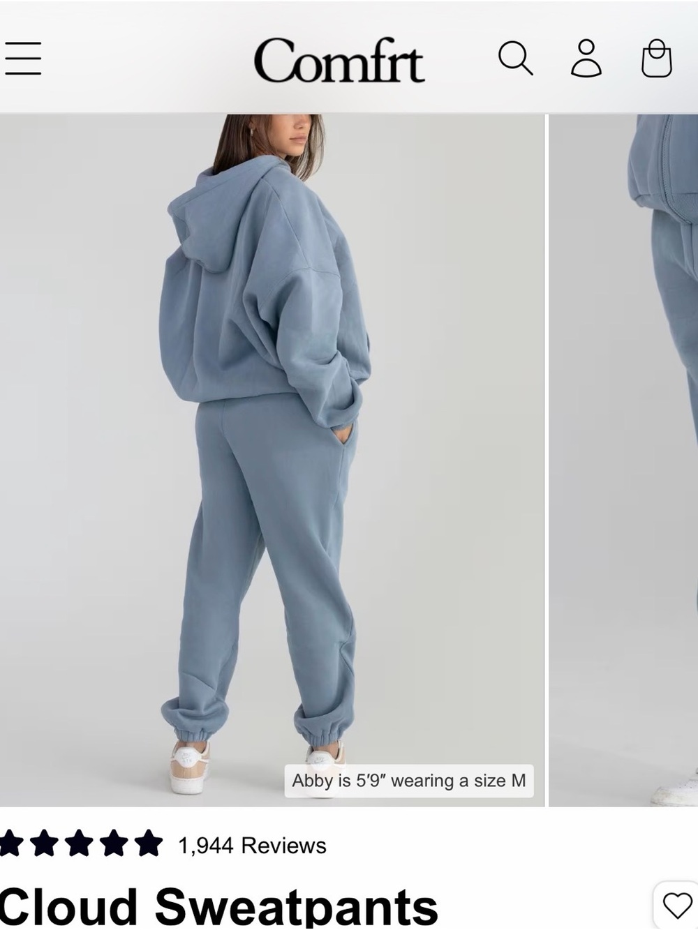 NWT Comfrt Women's Blue Willow Cloud Cozy Joggers - Picture 2 of 2